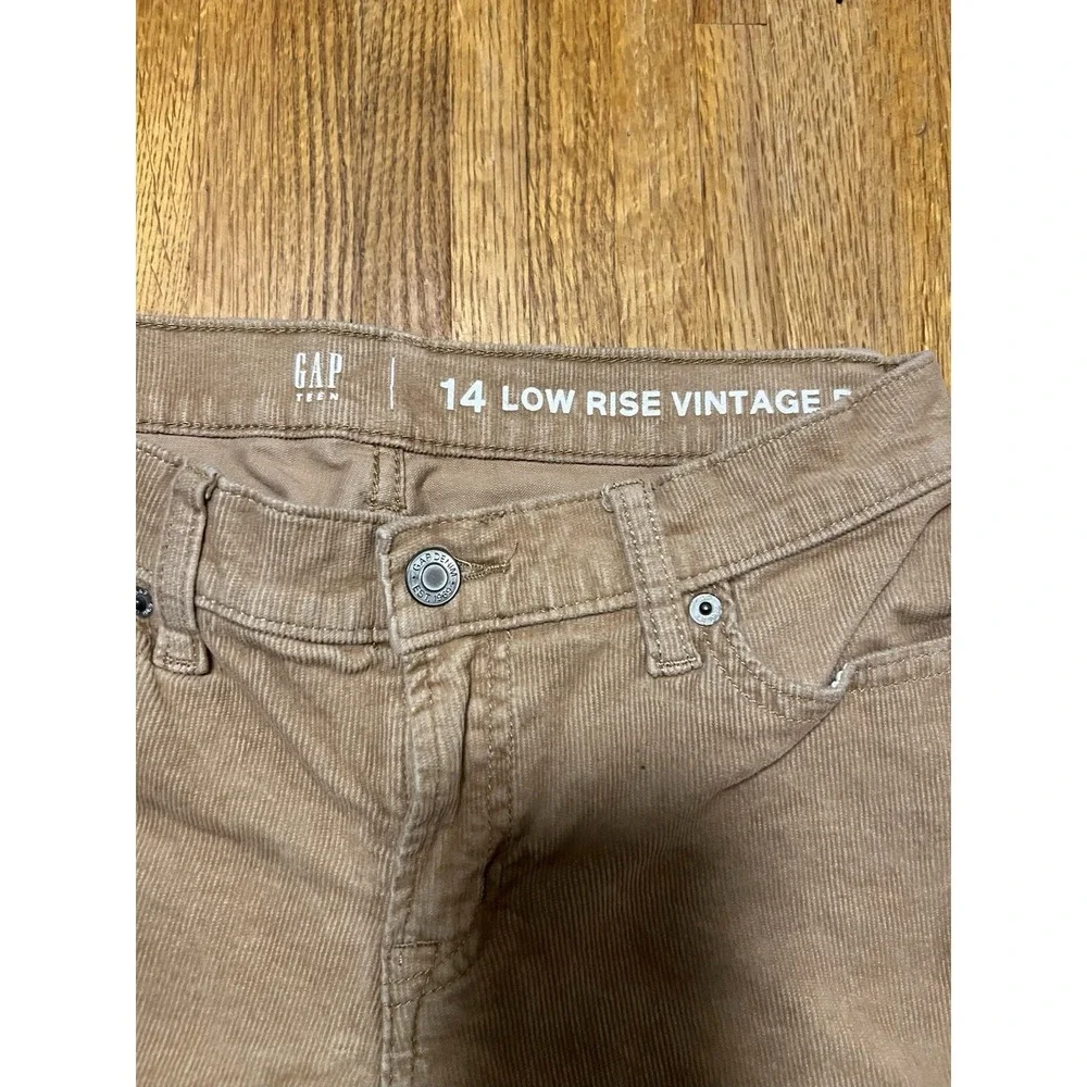Gap Teen Girl 14 Brown Corduroy Low Rise Vintage Boot 5 Pocket Casual Dress Pant